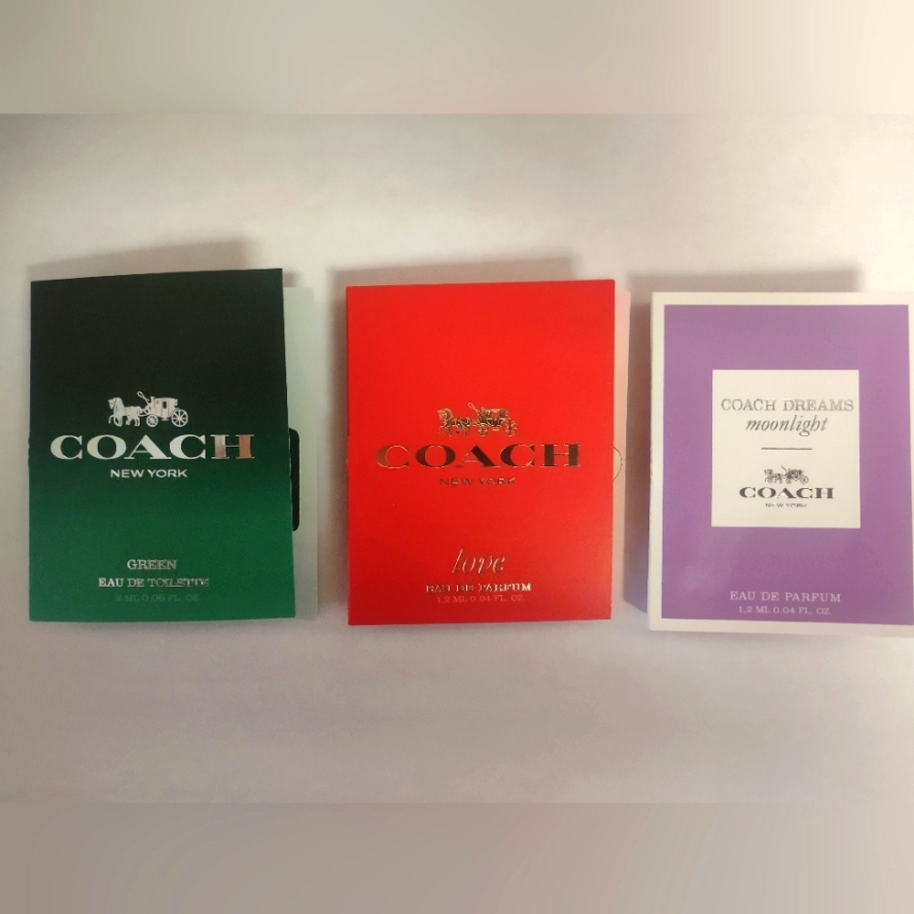 Coach trio sampler , (love, moonlight dreams, green) brand new .